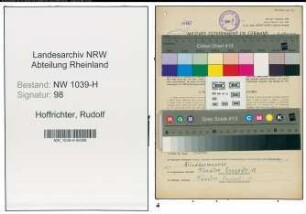 Entnazifizierung Rudolf Hoffrichter , geb. 06.02.1906 (Schneider)