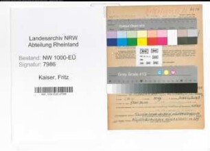 Entnazifizierung Fritz Kaiser, geb. 04.02.1893 (Lehrer)