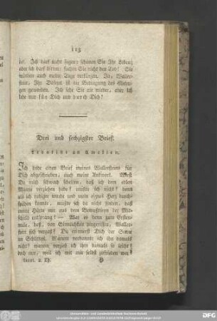 Drei und sechzigster Brief. Leontine an Amalien.