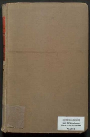 Namensverzeichnis zum Heiratsregister Bielefeld, Männer, 1918 - 1924