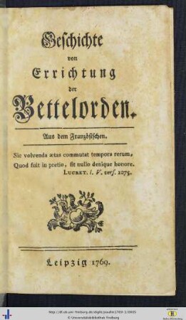 Band 1: Geschichte von Errichtung der Bettelorden