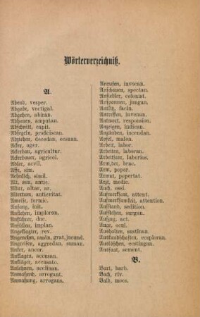 Wörterverzeichnis