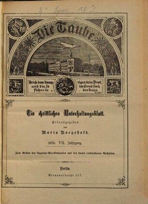 Die Taube : erscheint jeden Sonnabend. 1875, Nr. 36 - 52