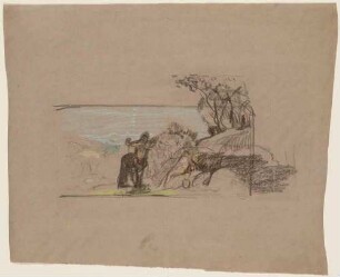 Kentaur und Nymphe in einer Landschaft