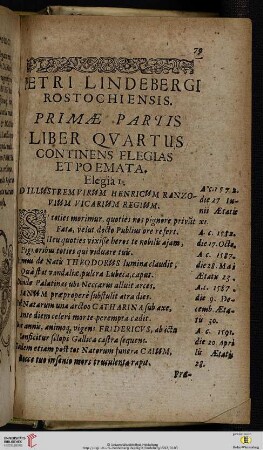 Liber quartus, continens elegias et poemata