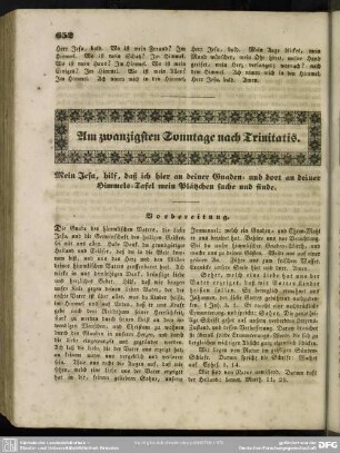 Am zwanzigsten Sonntage nach Trinitatis