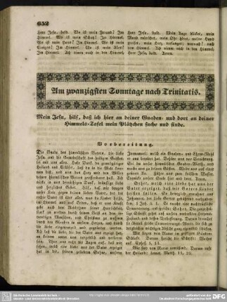 Am zwanzigsten Sonntage nach Trinitatis