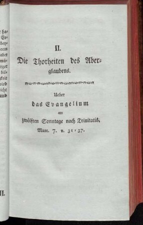 II. Die Thorheiten des Aberglaubens. [...]