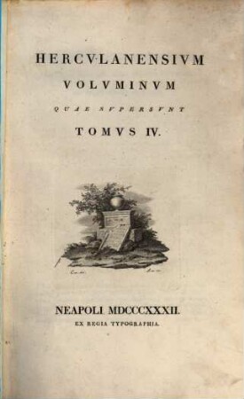 Herculanensium voluminum quae supersunt. 4. 1832