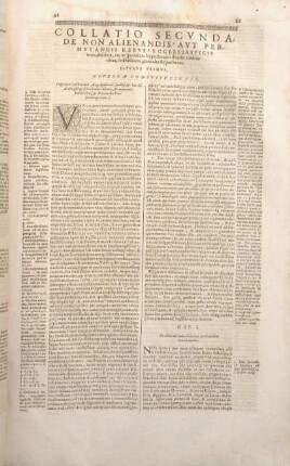 Collatio Secvnda De Non Alienandis Avt Permvtandis Rebvs Ecclesiasticis ...