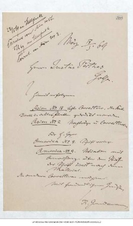 Brief von Reinhold Grundemann an Justus Perthes' Geographische Anstalt  : Mörz , 17.05.1869