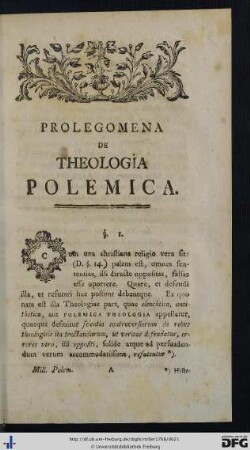 Prolegomena De Theologia Polemica.