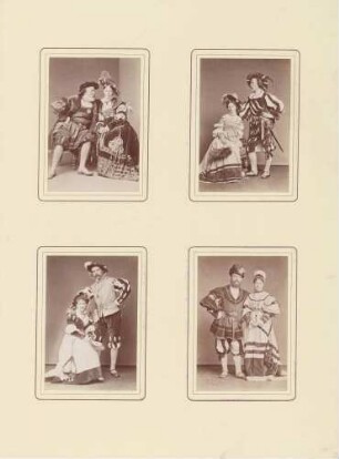 4 Aufnahmen von Paaren in Charakterkostümen