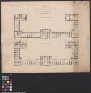 4 Blatt Zeichnungen zum III. Kasernement für 2 Bataillone Infanterie in Küstrin, erbaut in den Jahren 1874/75
