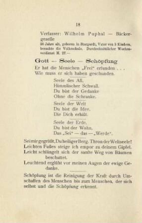 Verfasser: Wilhelm Puphal - Bäckergeselle