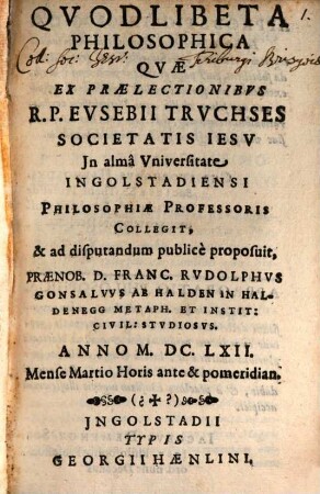 Qvodlibeta Philosophica, 1