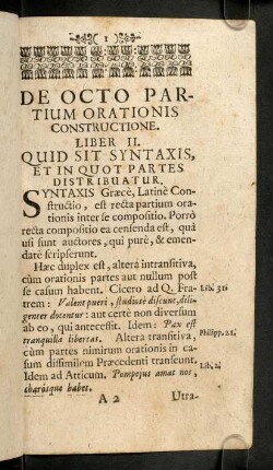 1-10, Quid Sit Syntaxis, Et In Quot Partes Distribuatur ...