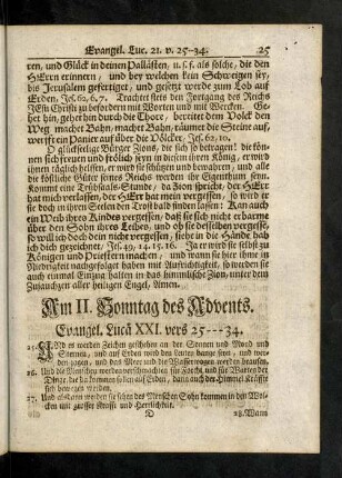 25-50, Am II. Sonntag des Advents