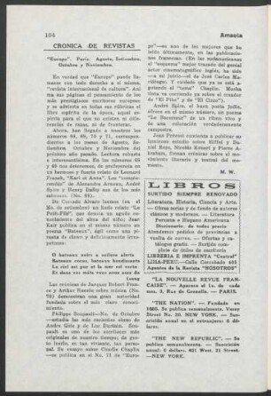 Crónica de Revistas