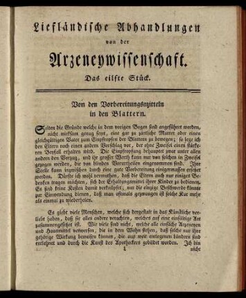 Das eilfte Stück. - Das funfzehnte Stück.