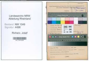 Entnazifizierung Josef Richarz , geb. 16.05.1917 (Referendar)