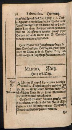 Martius, Mertz. Hat xxxi. Tag.