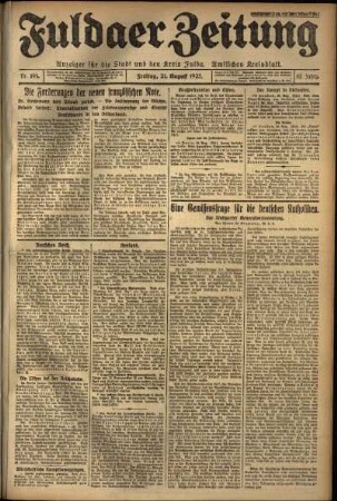 Ausgabe vom Freitag, den 21. August 1925.