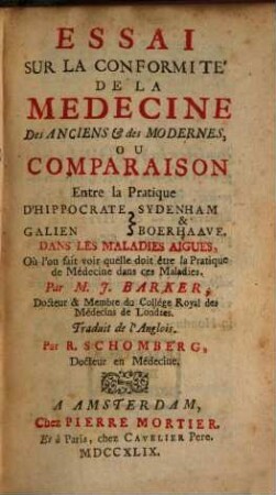 Essai sur la conformité de la médecine