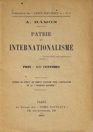 Patrie et internationalisme