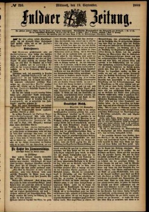 Ausgabe vom Mittwoch, den 19. September 1888.