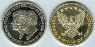 Medaille auf die Brüder John F. und Robert F. Kennedy