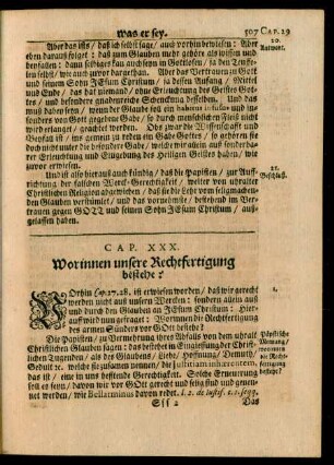 Cap. XXX. Worinnen unsere Rechtfertigung bestehe?