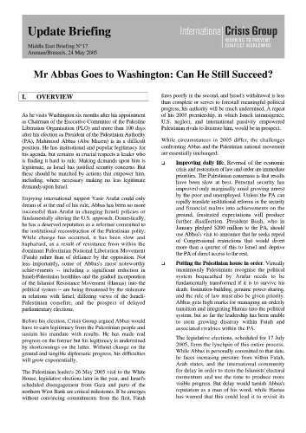 Mr Abbas goes to Washington : can he still succeed?