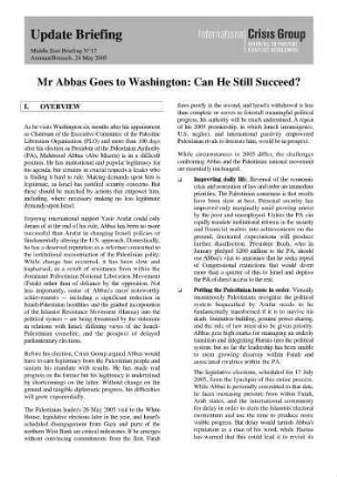 Mr Abbas goes to Washington : can he still succeed?