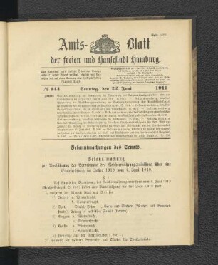 No.144, Sonntag, den 22. Juni 1919