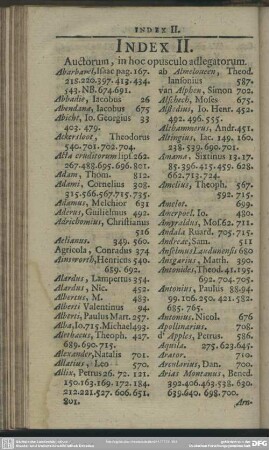 Index II. Auctorum, in hoc opusculo adlegatorum