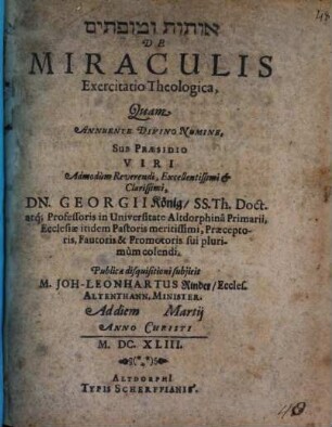 De miraculis exercitatio theol.