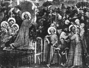 Darmstadt, Altar aus Seligenstadt, linker Flügel der Außenseite, Museumsbestand-heutiger Standort/Zuschreibung unklar, Mittelrheinischer Meister