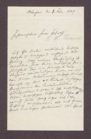 Schreiben von Alois Knoepfler, München, an Wilhelm Nokk.
