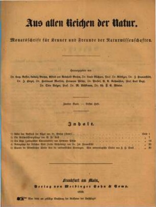 Aus allen Reichen der Natur : Monatsschrift für Kenner und Freunde der Naturwissenschaften, 2. 1859, H. 1