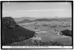 Sächsische Schweiz. Blick vom Gohrischstein auf Papstdorf