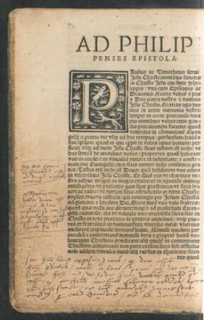 Ad Philippenses Epistola.
