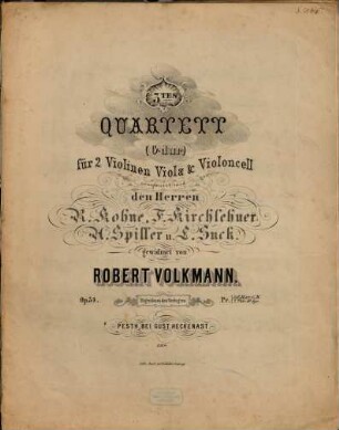 3tes Quartett (G-Dur) für 2 Violinen, Viola & Violoncell, op. 34