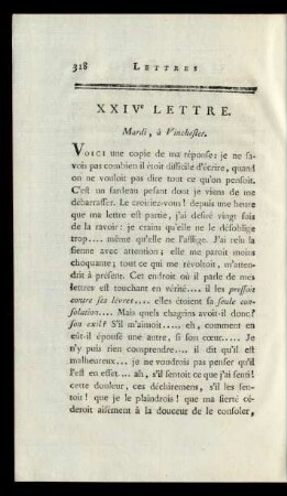 XXIVe Lettre. Mardi, à Vinchester.
