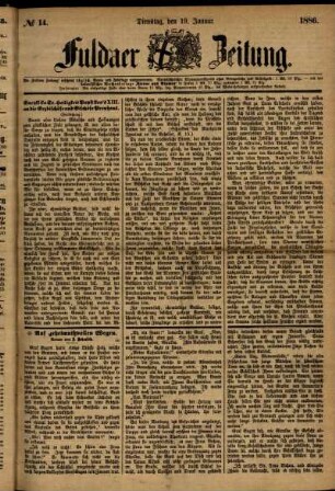 Ausgabe vom Dienstag, den 19. Januar 1886.