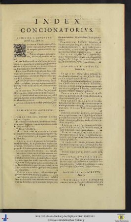 Index Concionatorius.