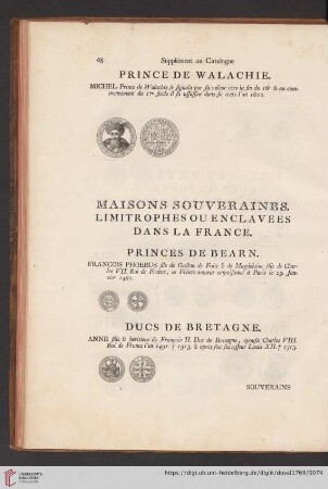 Maisons souveraines limitrophes ou enclavees dans la France