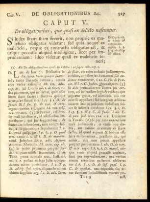 Caput V. De obligationibus, quae quasi ex delicto nascuntur