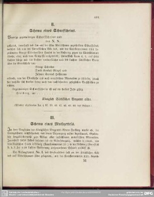 II. Schema eines Schurfscheins