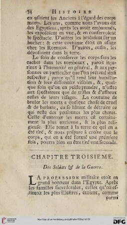 Chapitre troisième: Des soldats & de la guerre